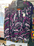 Purple African Print Skirt w/ Suspenders (XLarge)