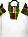 Man Shirt Dashiki White Madras SS (L & XL)