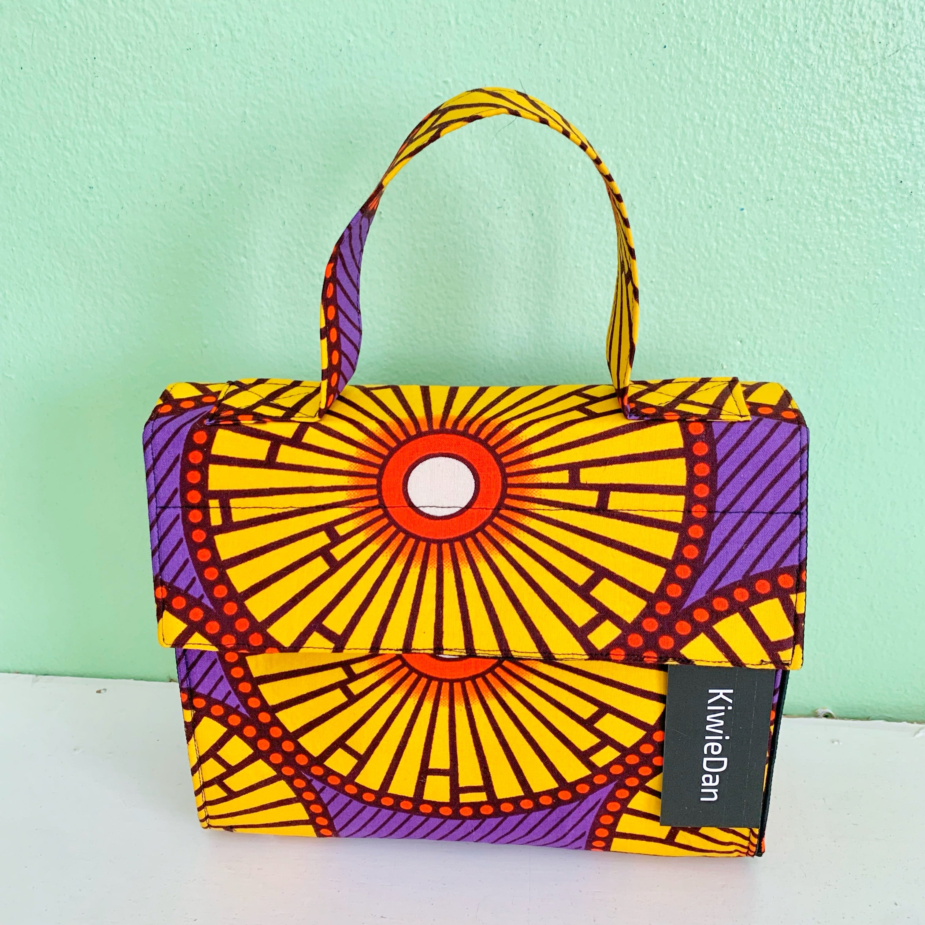 Yellow Star African Print Handbag