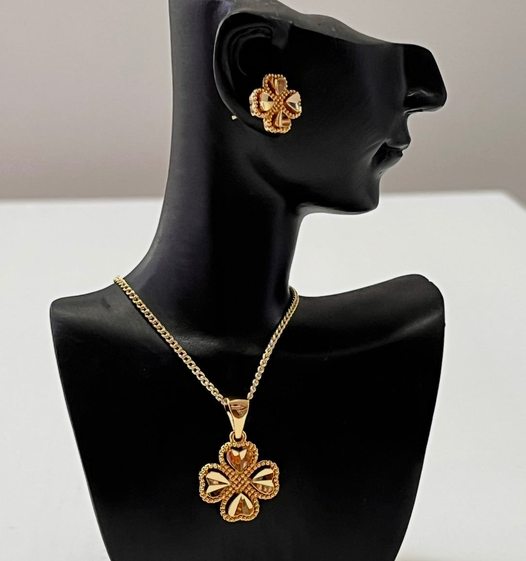 GJW Necklace 3pc Clover x17