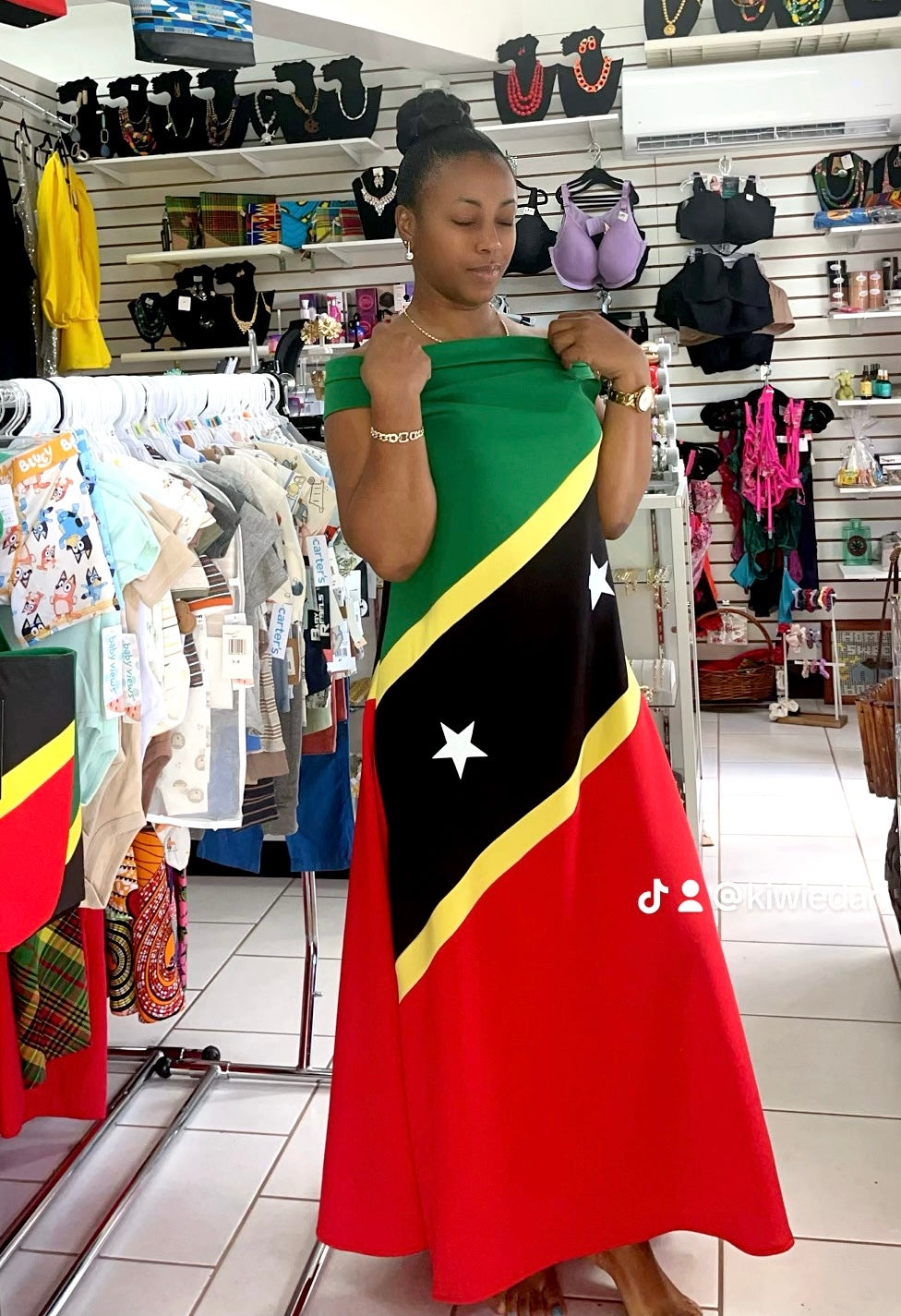 Woman Dress Stretch Maxi SKN Flag (L/XL)