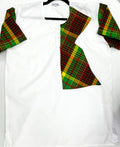 Man Shirt Dashiki White Madras SS (XL)