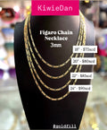 GJW Necklace Figaro 3mm
