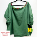 Woman Blouse Wide Shoulder Levit Green (3XL)