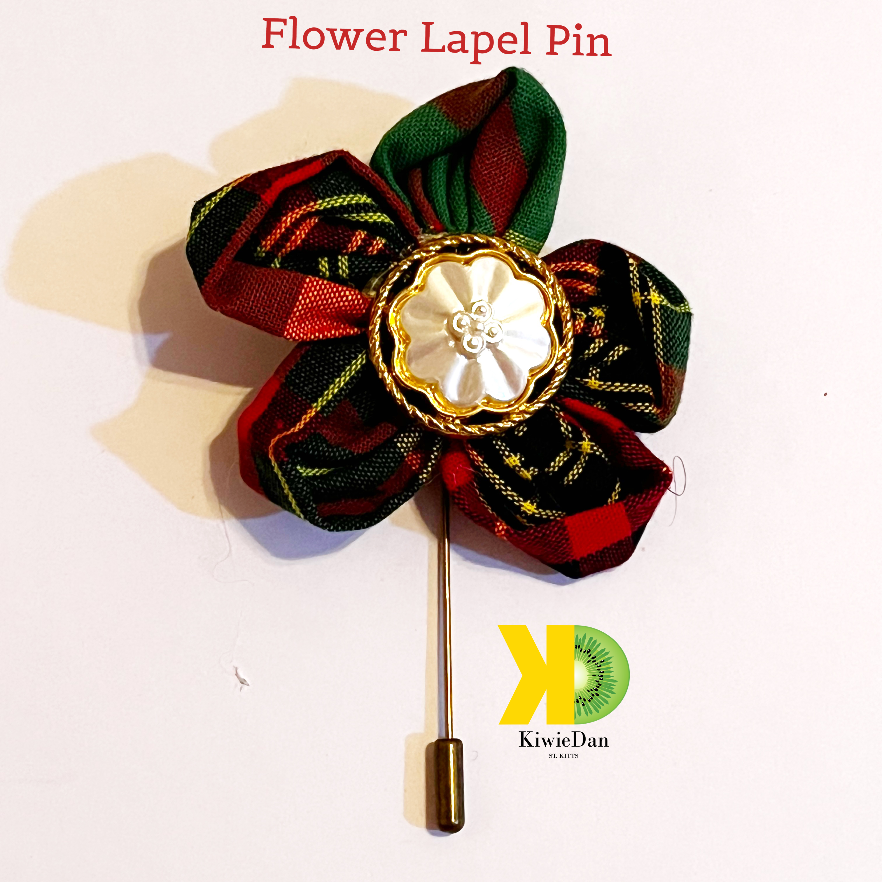 Pin Madras Flower Lapel