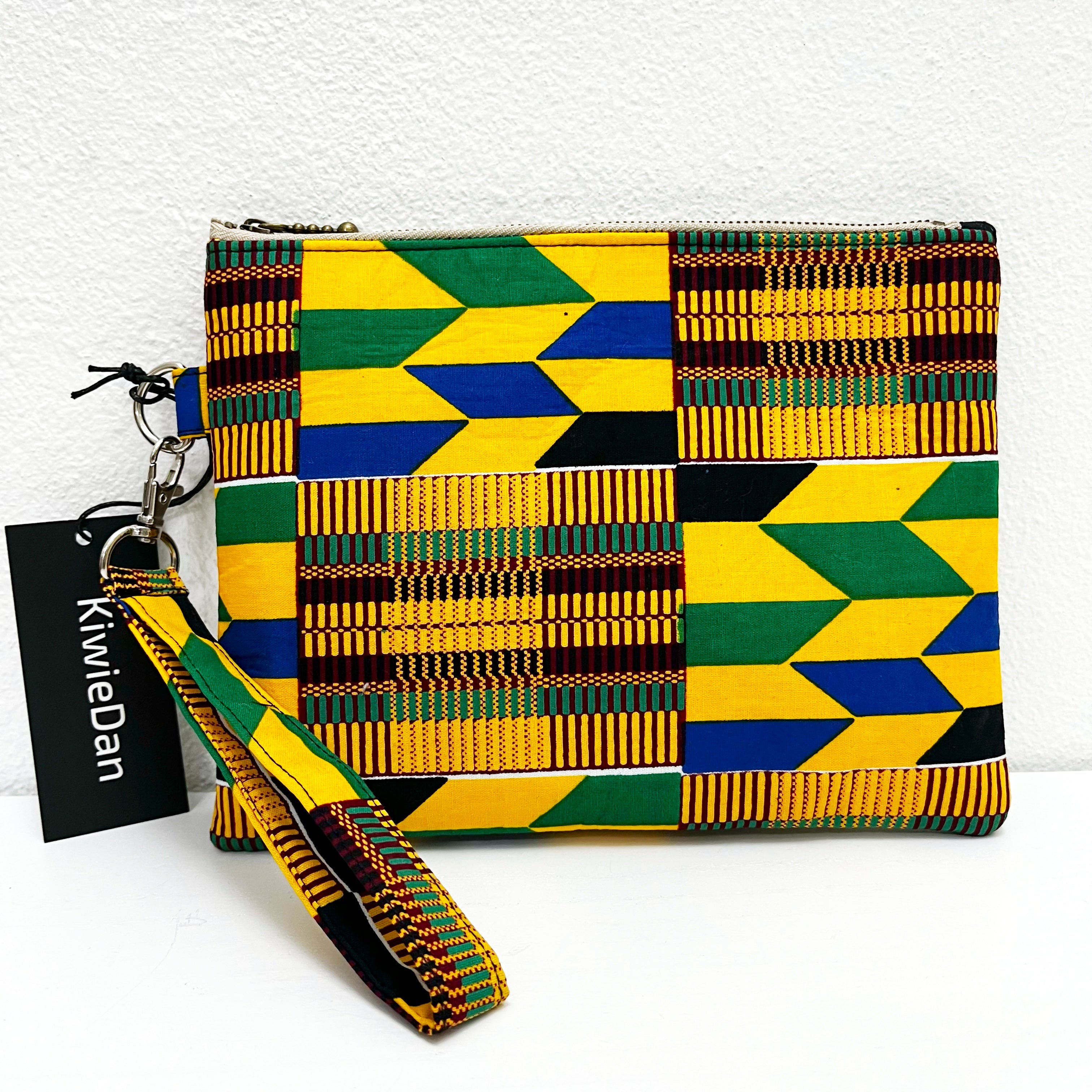 Bag Yellow Kente Clutch Wristlet