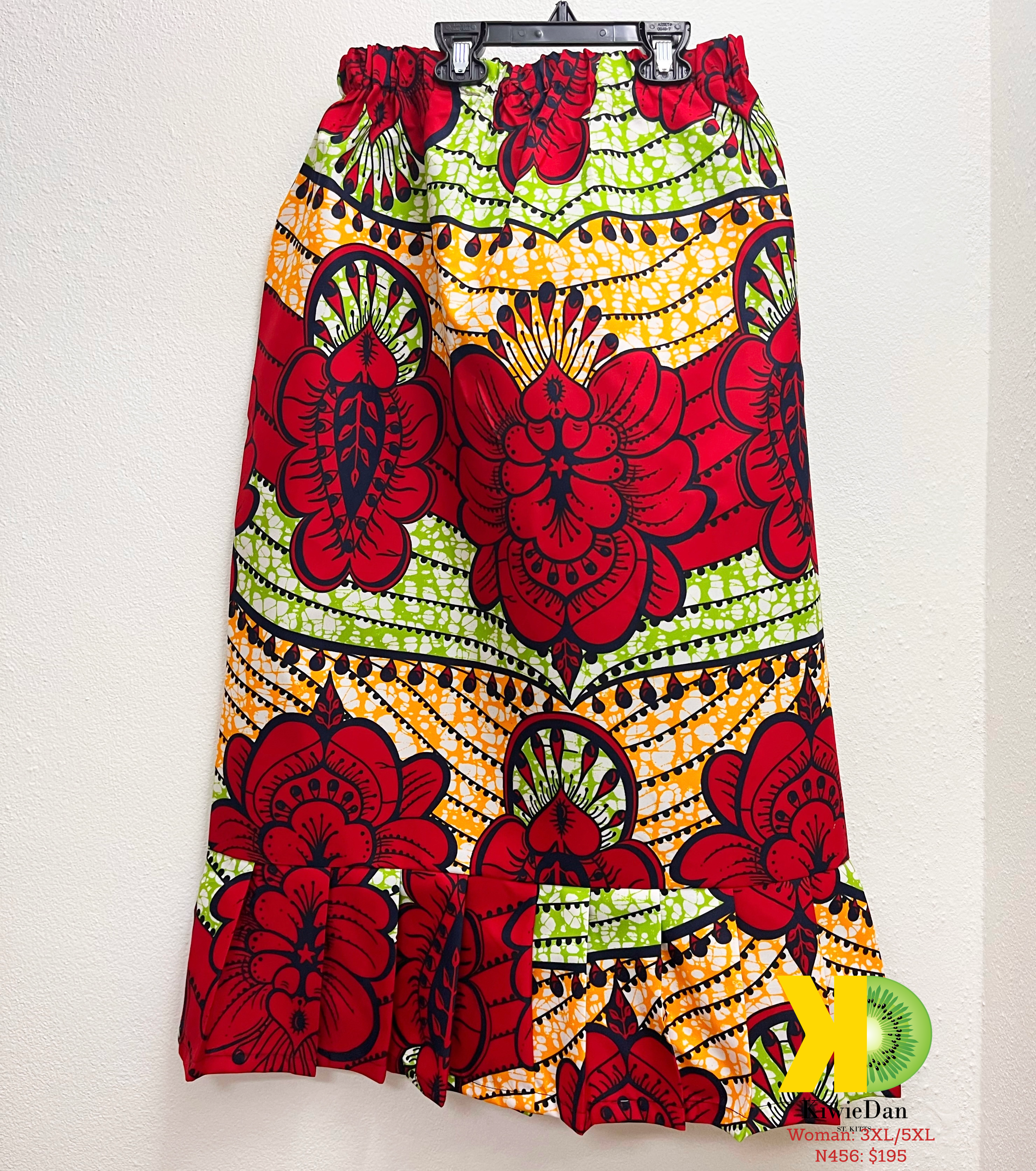 Woman Red Lota Pleat Base Skirt (3XL/5XL)