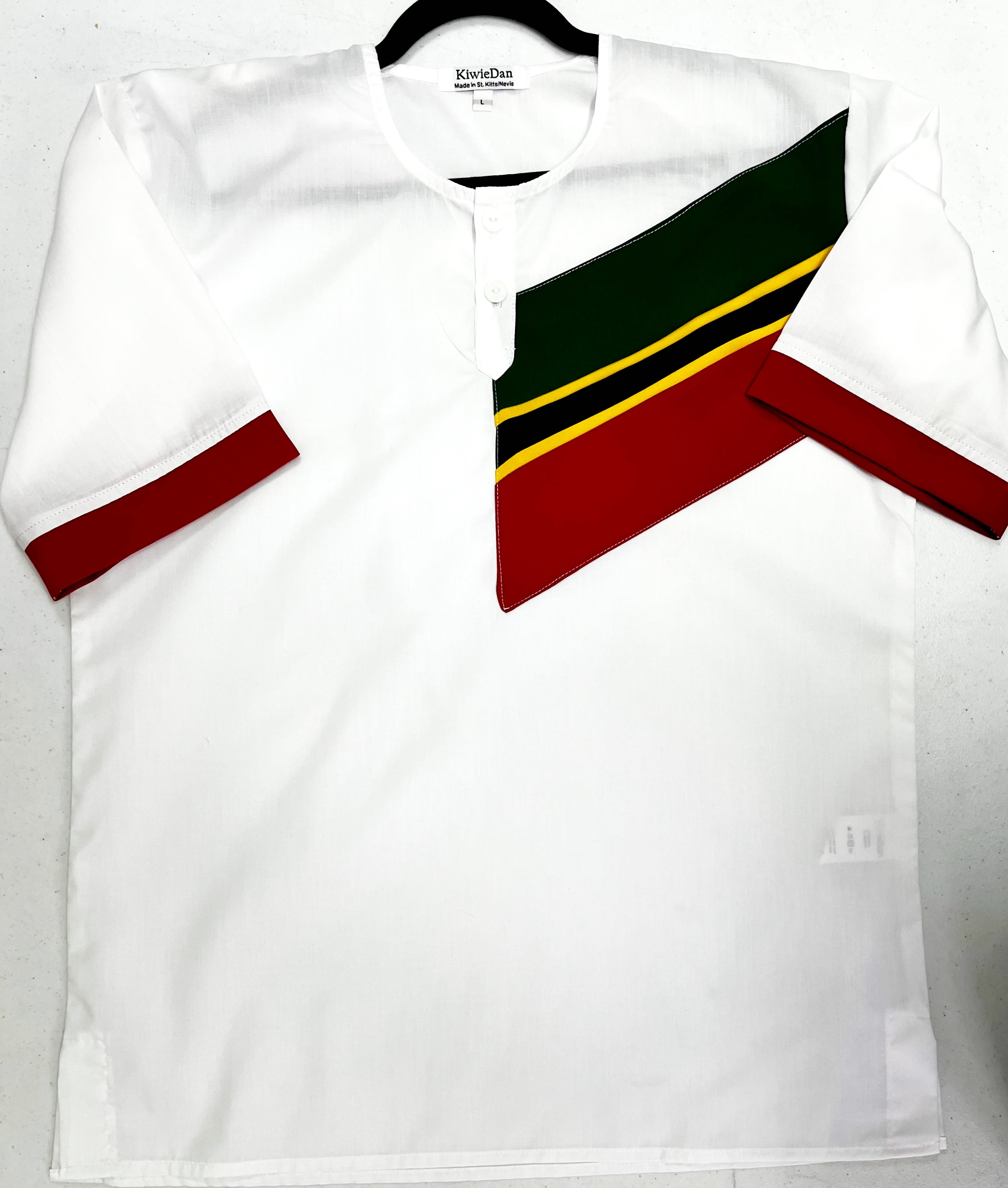 Man Shirt Dashiki White Flag SS (L)
