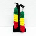 Mom Earrings Crochet Rasta Long