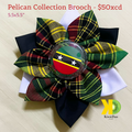 Pin Pelican Collection Madras Brooch w/ Black White