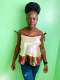 Cream Tuvi Top with Madras