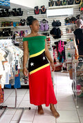Woman Dress Stretch Midi SKN Flag (S/M)