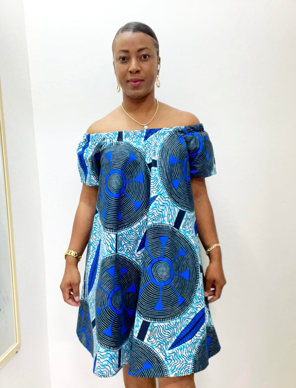 Woman Dress Rachi Off Shoulder Blue Spacey