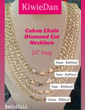 GJW Necklace Cuban Diamond Cut 22”