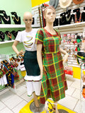 Madras Flare Midi Dress