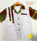 Man Shirt White Madras SS (Small)