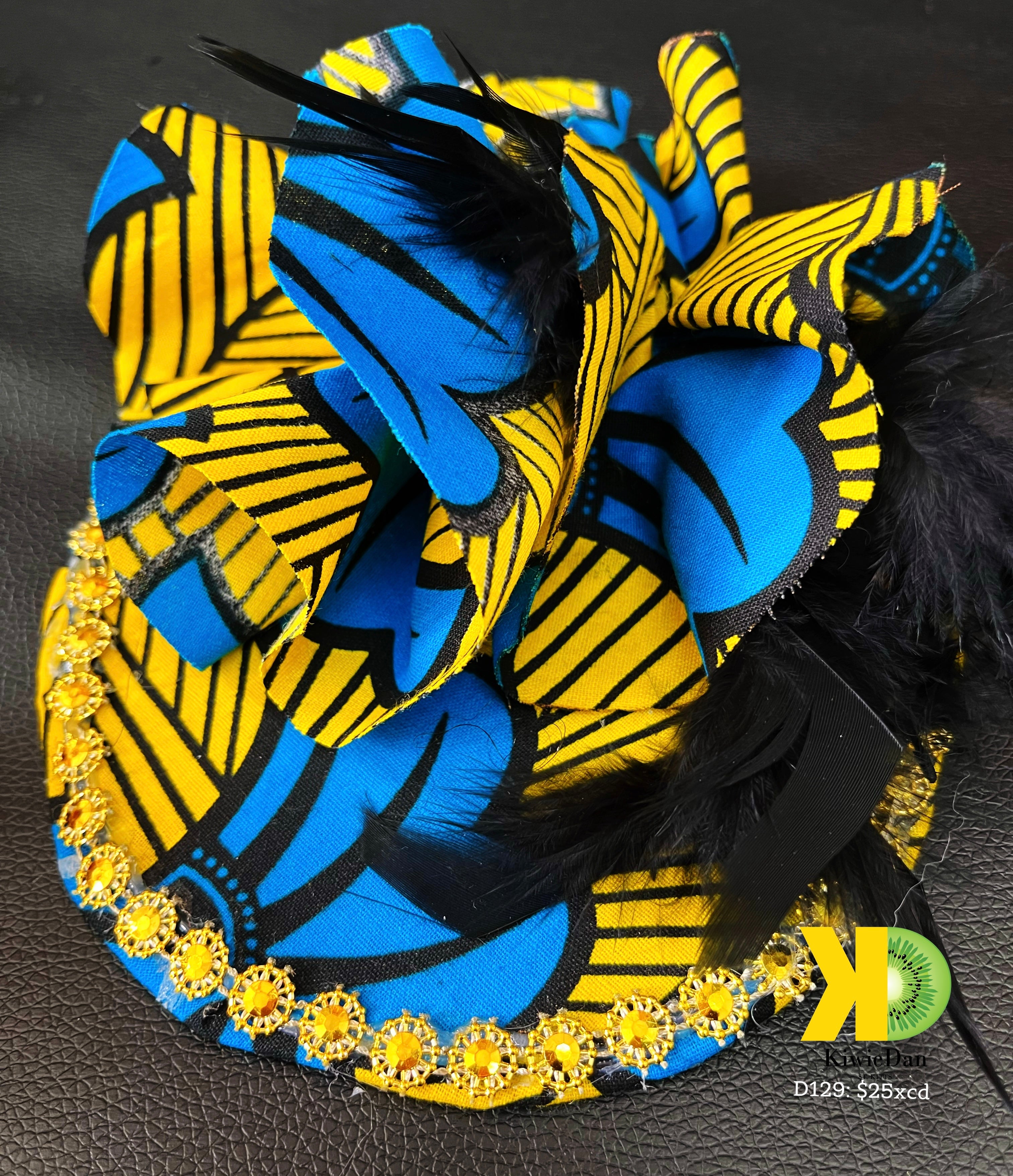 Fascinator - Blue Yellow Loca