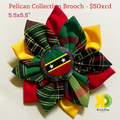 Pin Pelican Collection Madras Brooch w/ Red Yellow