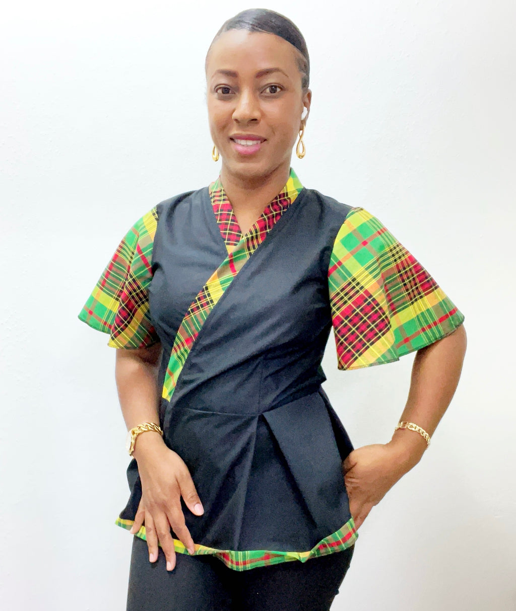 Woman Blouse Wrap Black