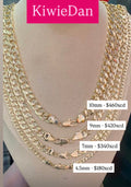 GJW Necklace Cuban Diamond Cut 22”