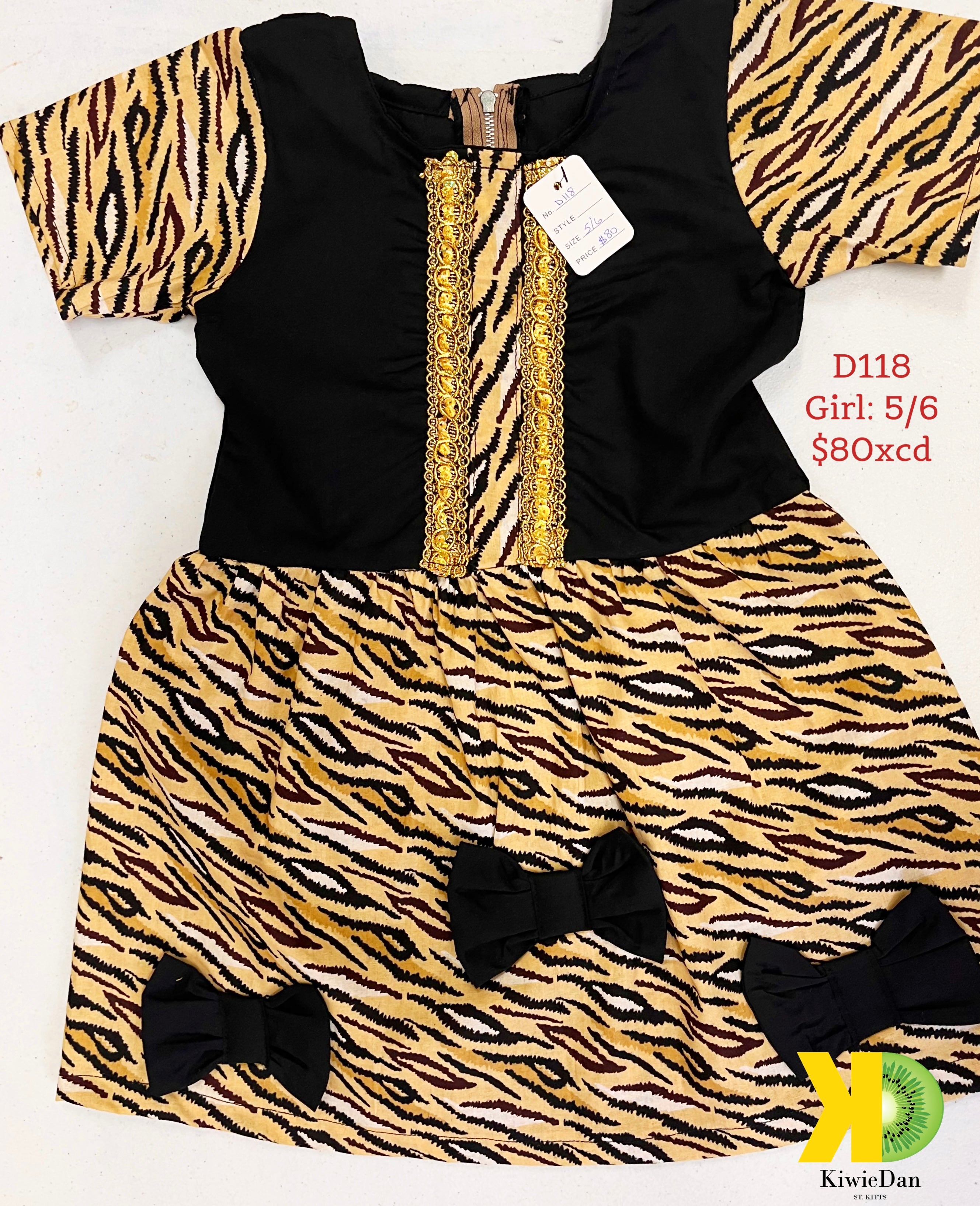 Girl Black and Animal Dress (5/6)