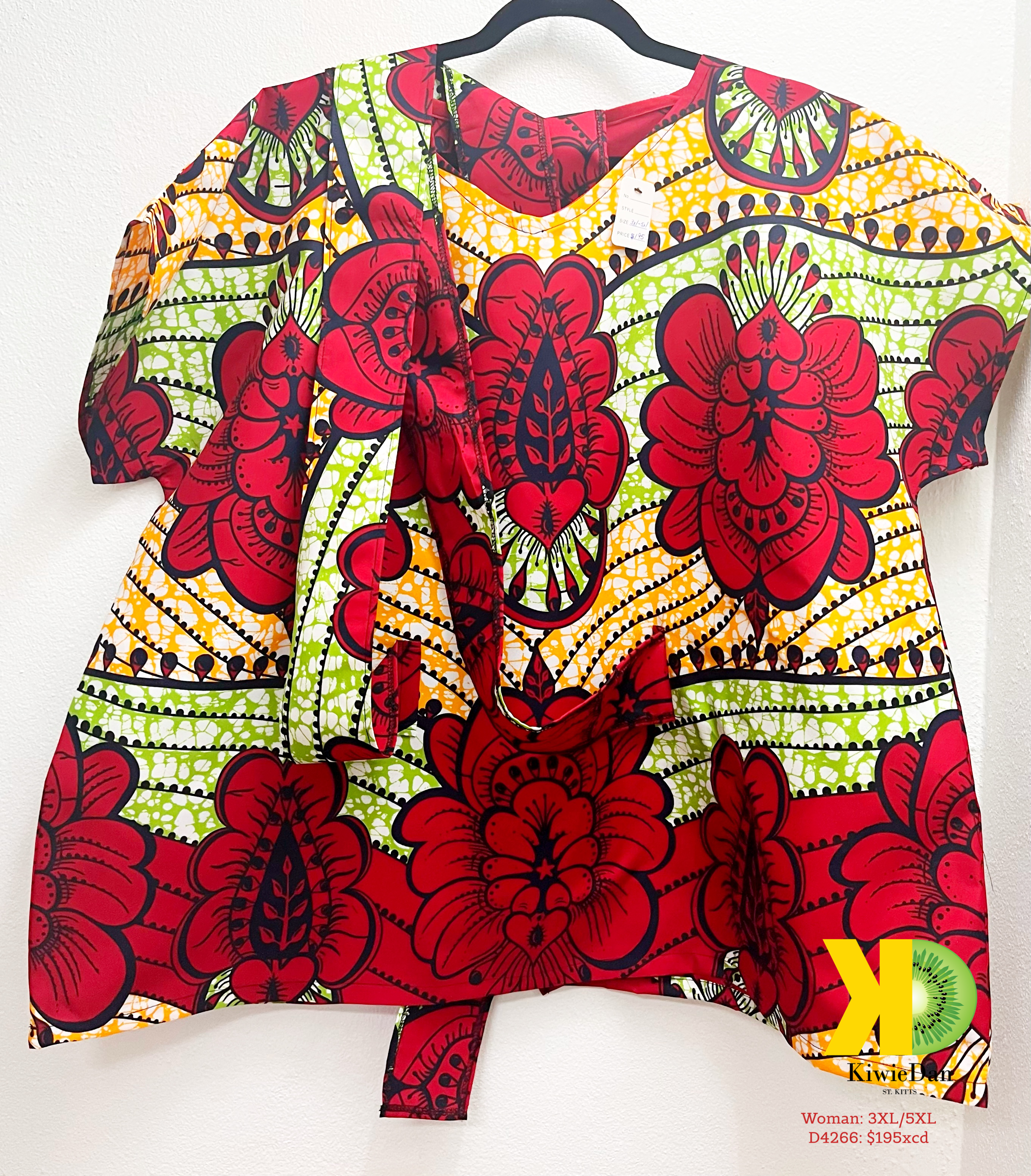 Woman Red Lota Tie Blouse (3XL/5XL)