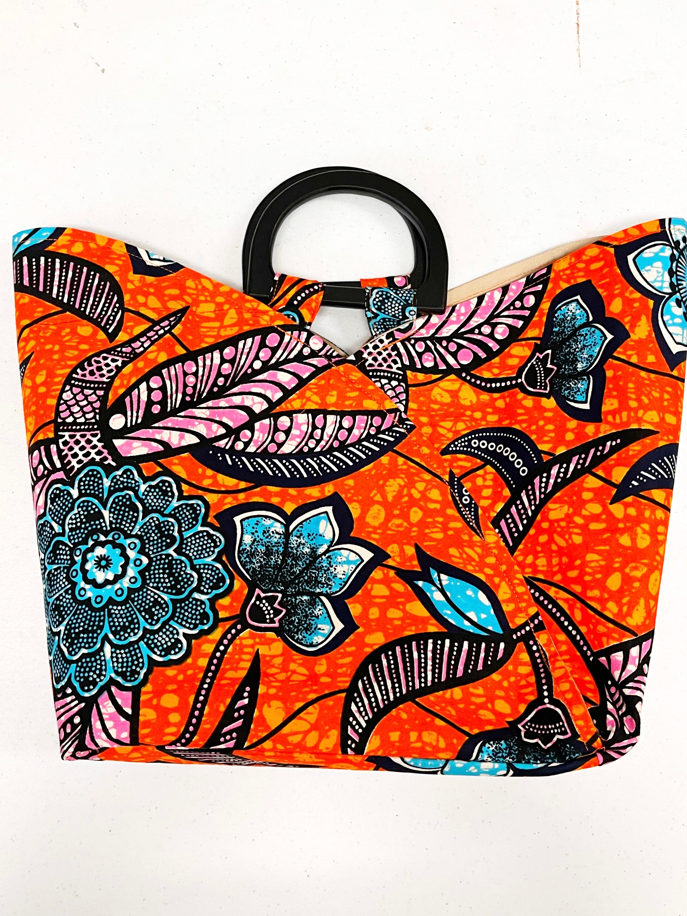 Orange Shraz Tulip Handbag