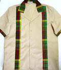 Man Shirt SKN Jack Khaki Madras SS (Plus Size)