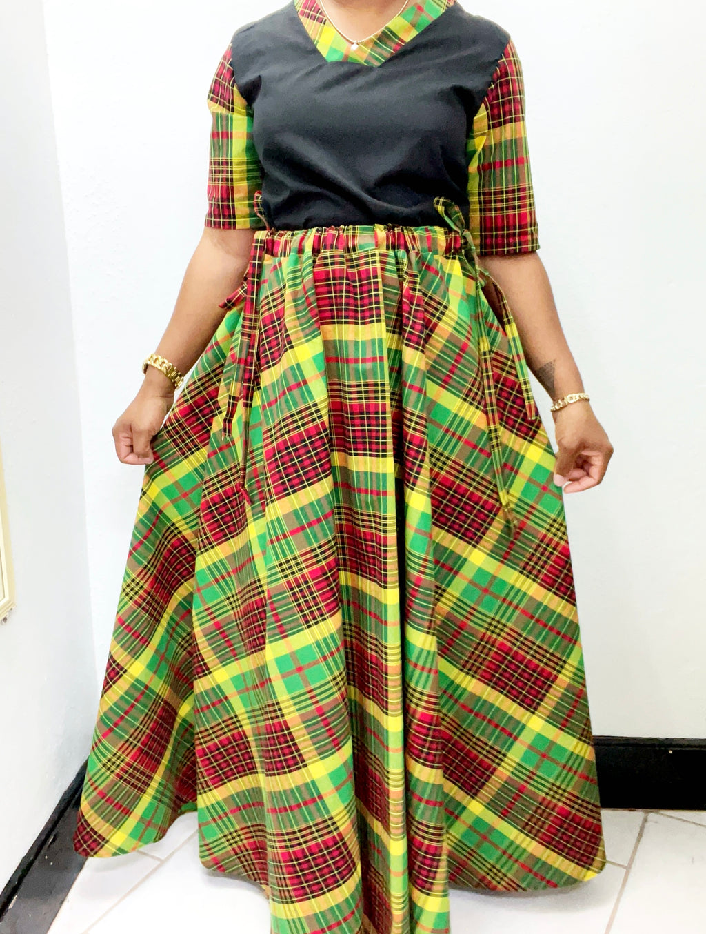 Woman Skirt Maxi Flare Madras