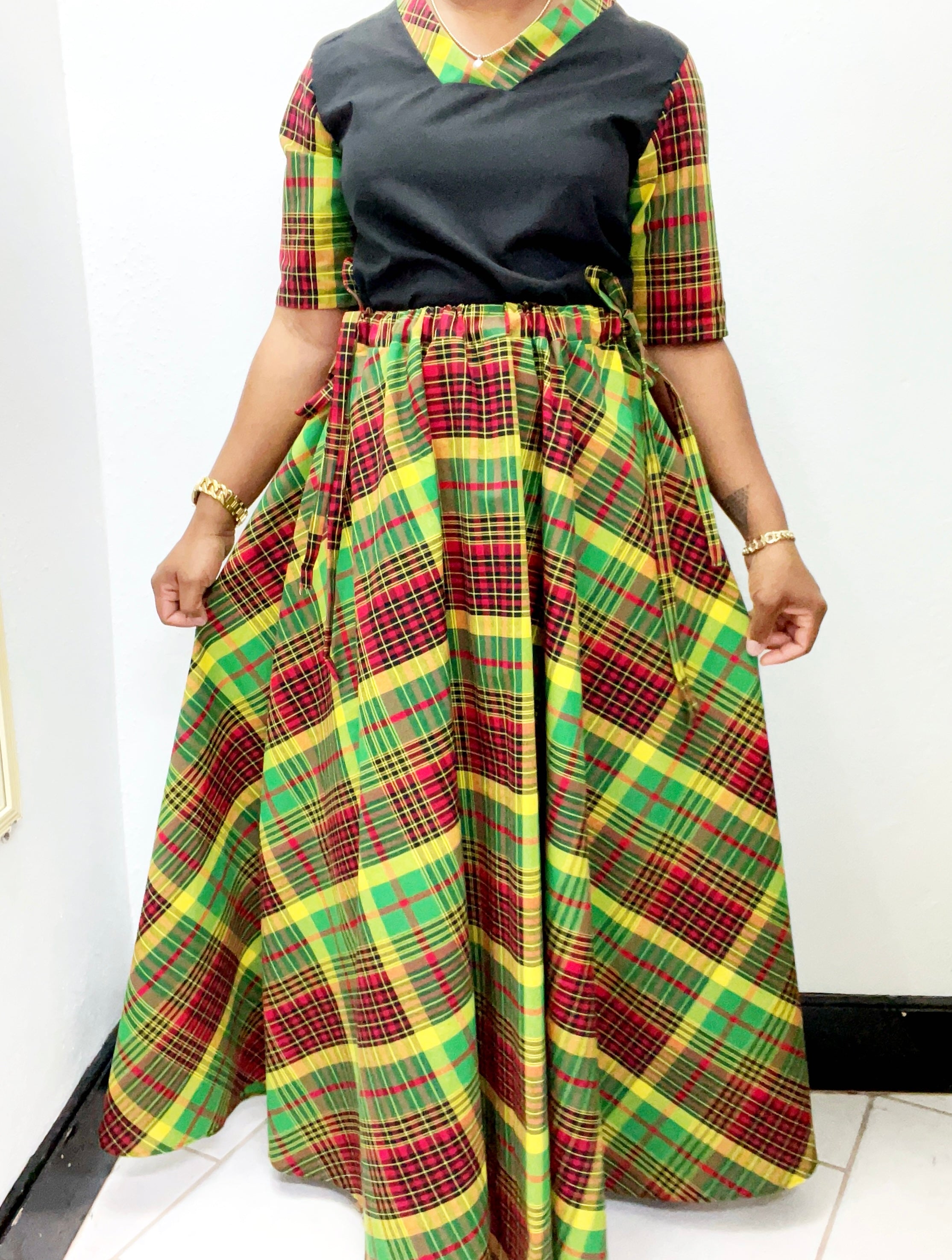 Woman Skirt Maxi Flare Madras