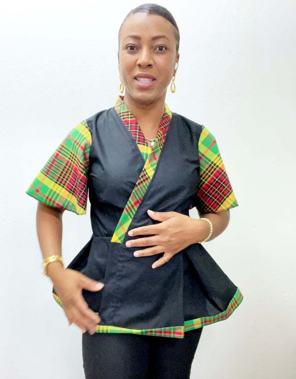 Woman Blouse Wrap Black