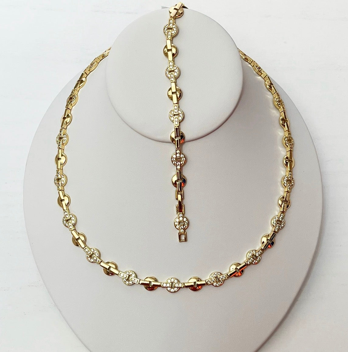 GJW Necklace Set Round Gucci & Bracelet Set 8 x 17
