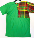 Man Shirt Dashiki Green Madras SS (Small)