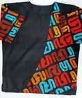 Man Shirt Dashiki Black Brown Heiro SS (2XL)