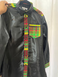 Man Shirt Black w/ Madras LS (Large)