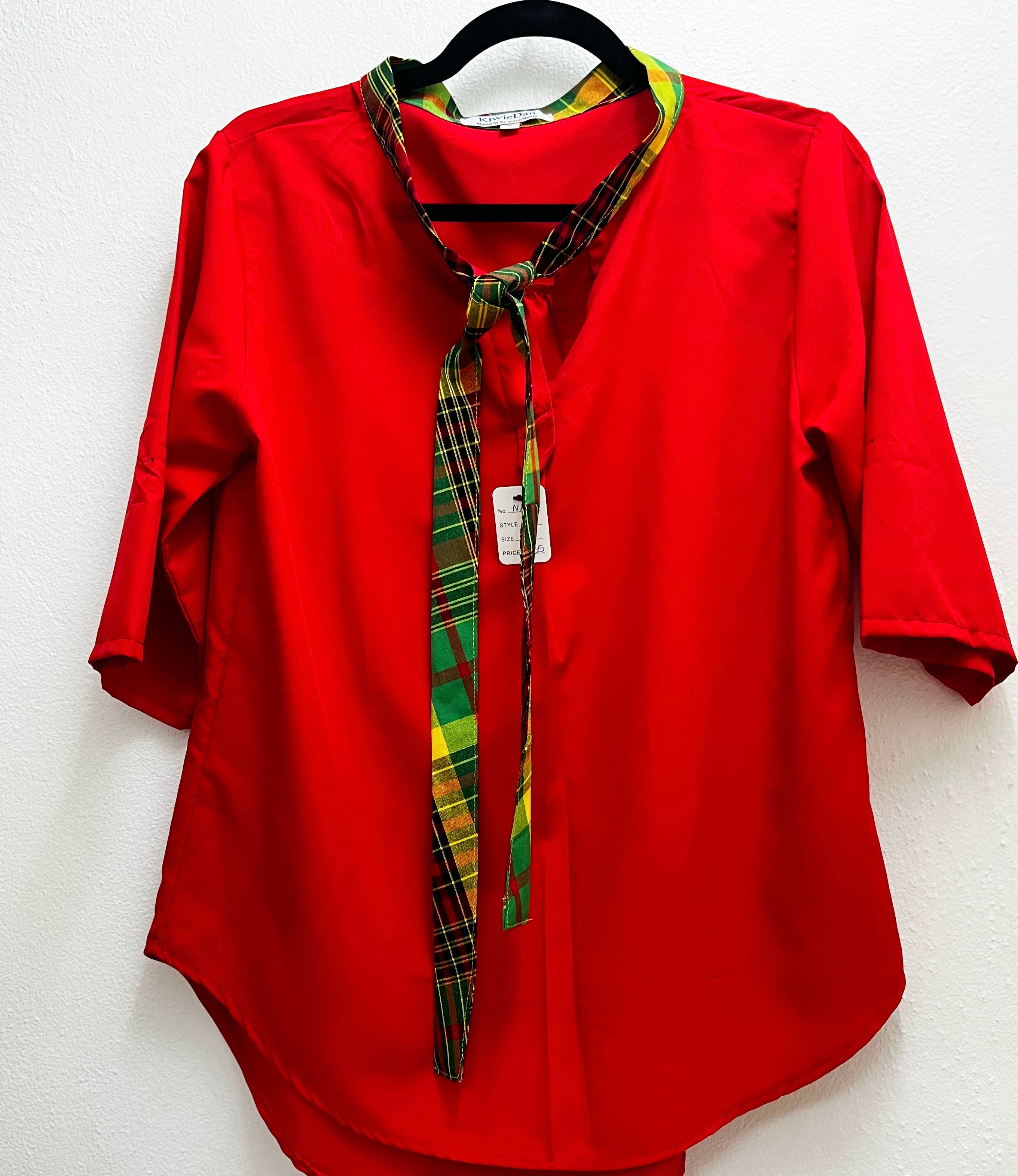 Woman Blouse Flambe Red Madras