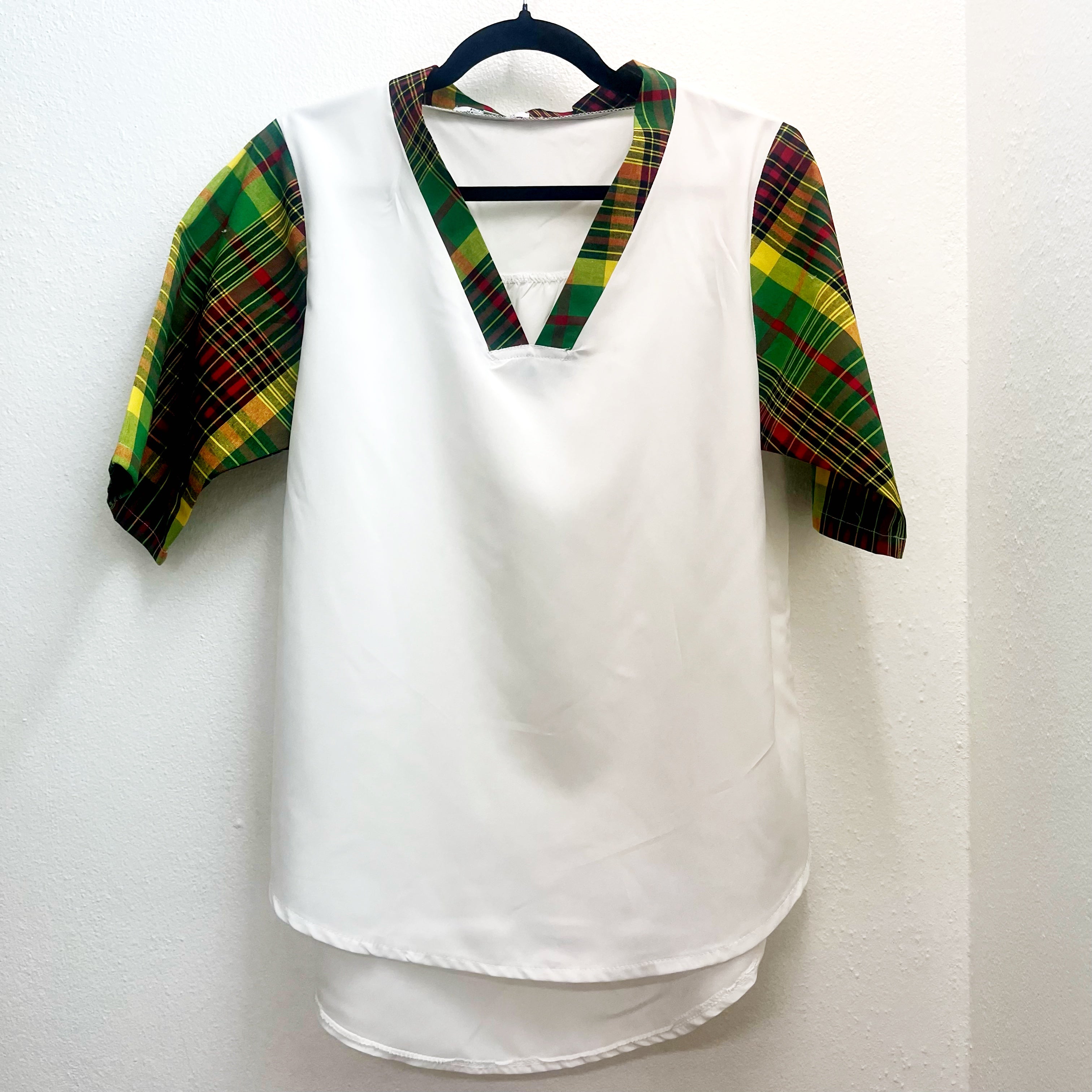 Woman Blouse White w/ Madras