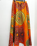 Woman Skirt Flare Orange Circles (L)