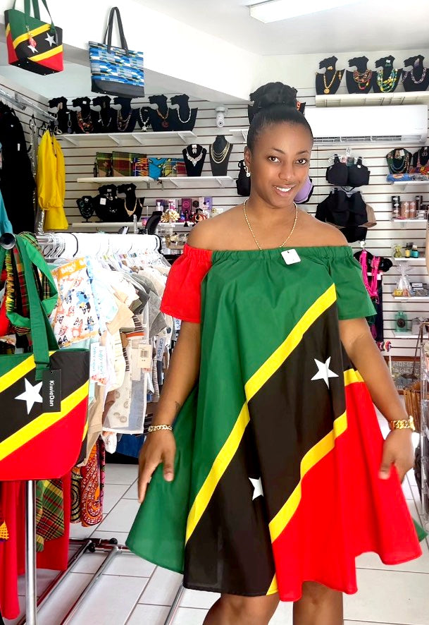 Woman Dress Rachi Off Shoulder SKN Flag