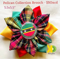 Pin Pelican Collection Madras Brooch w/ Green Yellow Red