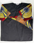 Man Shirt Dashiki Black Yellow Circle SS (XL)