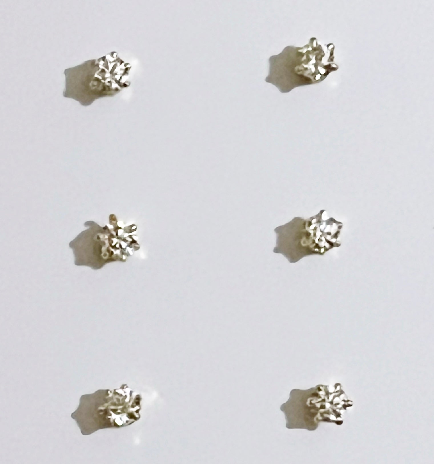 GJW Earring Studs Zircon 6 Round 2mm