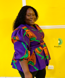 Purple Drums Wrap Blouse