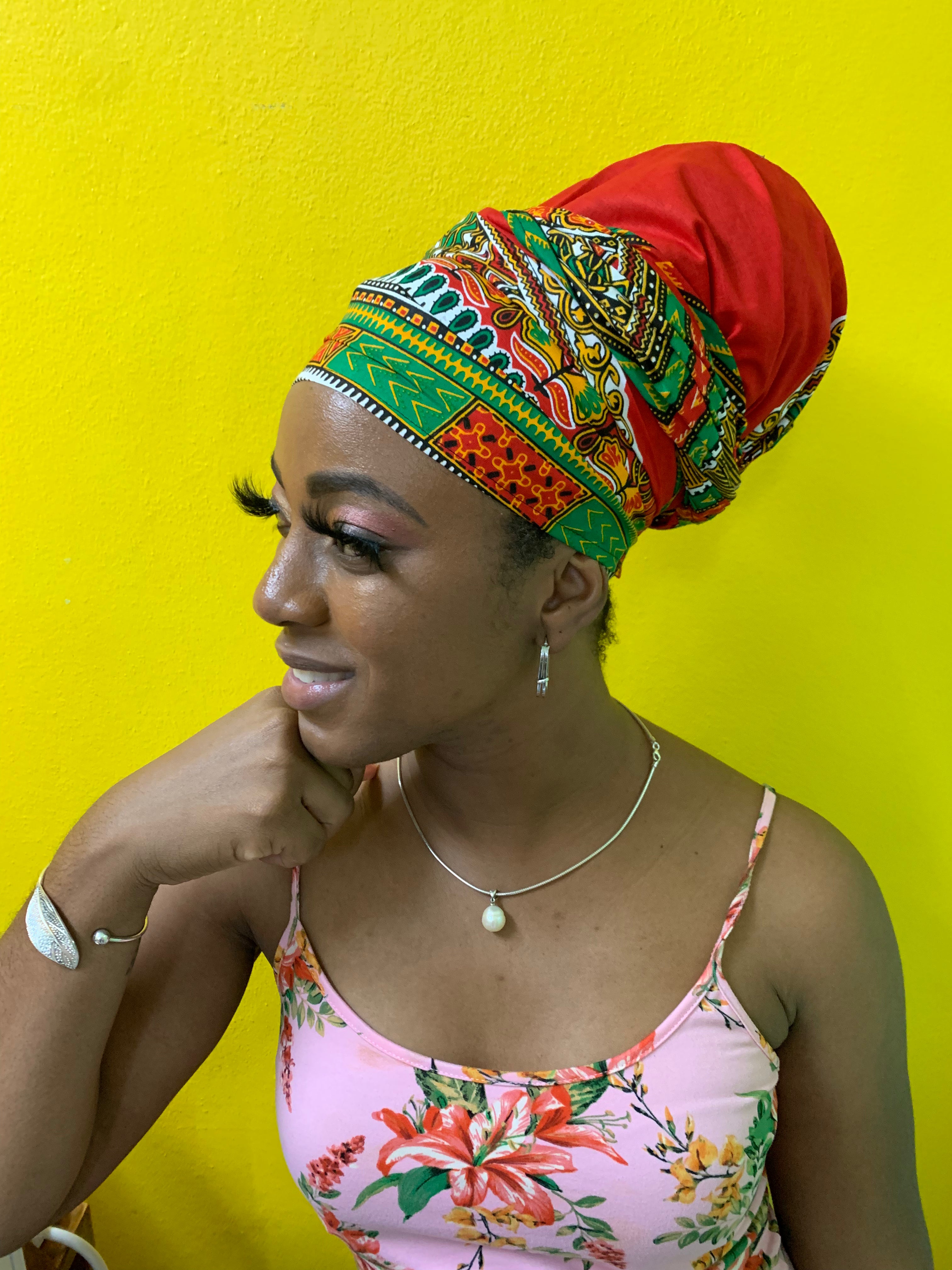 Red Traditional Headwrap