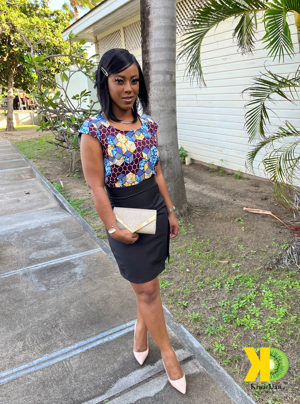 Blue Cuboid Blouse (Small)